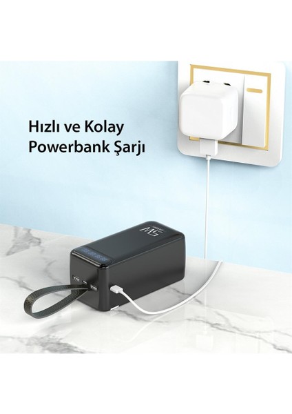 Earldom PB58 50.000 Mah Pd Hızlı Şarj Magsafe Premium Dijital Göstergeli Powerbank