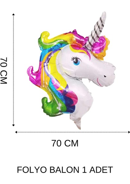 Unicorn 4'Lü Set Folyo Balon Masa Örtüsü Peçete Mısır Cips Kutusu fiyatları