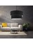 North Home Dark Siyah Kumaş İki Katlı Pasta Avize Yatak Odası Salon Sarkıt 1
