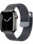 Apple Watch Seri 7/8/9 41MM Uyumlu Hasır Örgü Metal Kordon 1