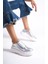 MB6304-GS Kadın Kalın Taban Gümüş Sim Hakiki Deri Sneaker & Spor Ayakkabı 2