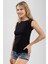 Kadın Bisiklet Yaka Kolsuz Bady Tişört 6115 Siyah 2