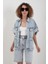 Mavi Cep Detaylı Denim Yelek 3