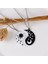 Yin Yang Kolye Bilezik Kadın Erkek Eşleşen Siyah Beyaz Disk Tai Chi Kolye Çiftler Için Kızlar Dostluk Bff Bilezikler Kolye Takı Seti (Yurt Dışından) 3