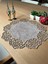Koyu Bej (Taş Rengi) Süet Kumaş Yuvarlak Amerikan Servis Supla Takımı 6'Lı 35 x 35 cm 1