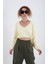 Sarı Büzgülü Kordonlu Crop Sweat 2