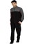 Siyah Erkek Yarım Balıkçı Yaka Büyük Beden Eşofman Takımı EDY201433S 2