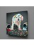 Boya Sıçramış Beyaz Köpek Kanvas Tablo 90X90CM 1