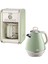 Vintage Yeşil Filtre Kahve Makinesi ve 1.7 Litre Kettle Seti 1