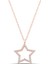 Yıldız Zirkon Taşlı 925 Ayar Gümüş Kadın Rose Renk Kolye 1