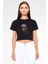 Rise Against Siyah Crop Top Tişört 1