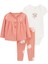 Kız Bebek 3'lü Hırkalı Set Pembe 1