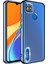 Xiaomi Redmi 9c Kapak Yanları Renkli Lens Korumalı Logo Gösteren Şeffaf Luxury Silikon Kılıf - Mavi 1