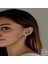 Swarovski Crystal Taşlı Gümüş Beyaz Papatya Sallantılı Kadın Küpe 1