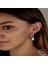 Swarovski Crystal Taşlı Gümüş Beyaz Baget Sallantılı Kadın Küpe 1