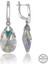 Swarovski Crystal Taşlı Gümüş Damla Sallantılı Kadın Küpe 1