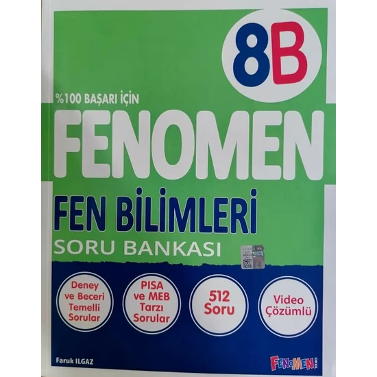 Fenomen Okul Yayınları 8.Sınıf LGS Yeni Baskı Fen Bilimleri  - B Soru Bankası