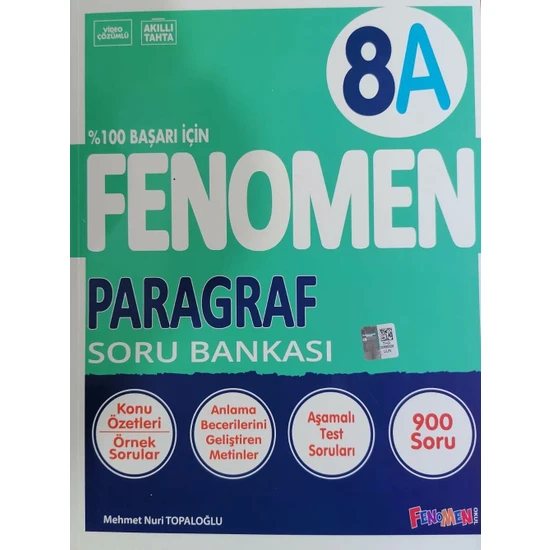 Fenomen Okul Yayınları 8.Sınıf LGS Yeni Baskı Paragraf - A Soru Bankası