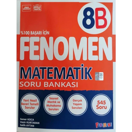 Fenomen Okul Yayınları 8.Sınıf LGS Yeni Baskı Matematik - B Soru Bankası