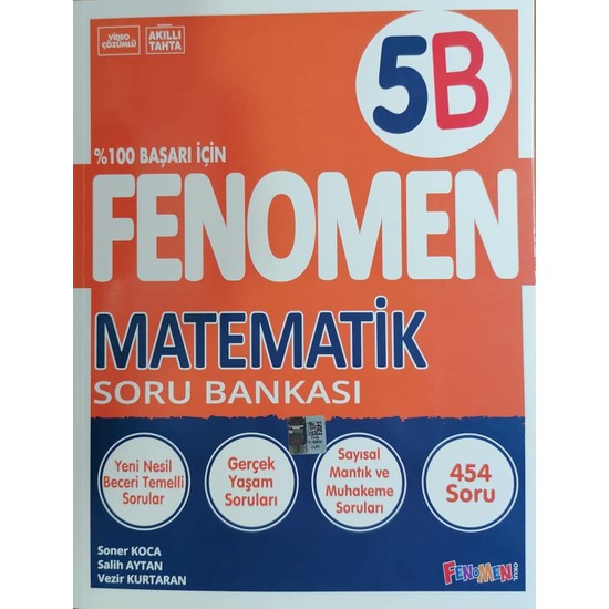 Fenomen Okul Yayınları 5.Sınıf Yeni Matematik - B - Soru Kitabı