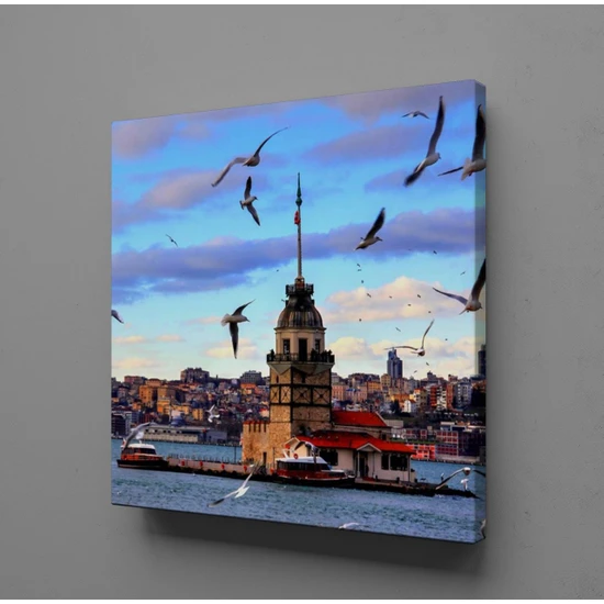 Technopa Kız Kulesi Istanbul Manzarası Kanvas Tablo 25X25CM