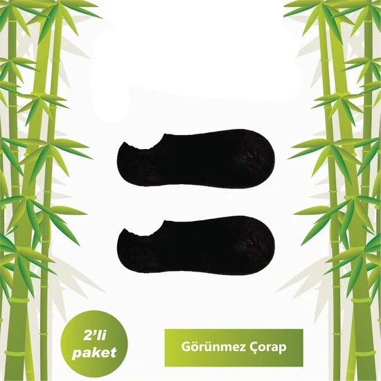 Bolvadin Yazlık Unisex Dikişsiz Premium Bambu Görünmez Çorap 2'li