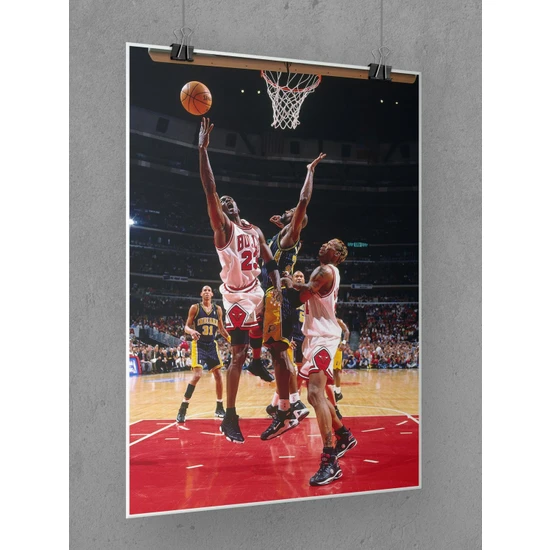 Saturndesign Michael Jordan Poster 45X60CM Nba Basketbol Afiş - Kalın Poster Kağıdı Dijital Baskı