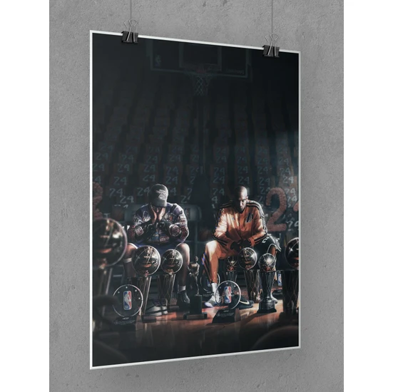Saturndesign Kobe Bryant Poster 45X60CM Nba Basketbol Afiş - Kalın Poster Kağıdı Dijital Baskı