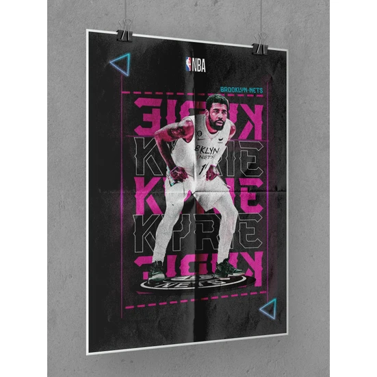 Saturndesign Kyrie Irving Poster 45X60CM Nba Basketbol Afiş - Kalın Poster Kağıdı Dijital Baskı