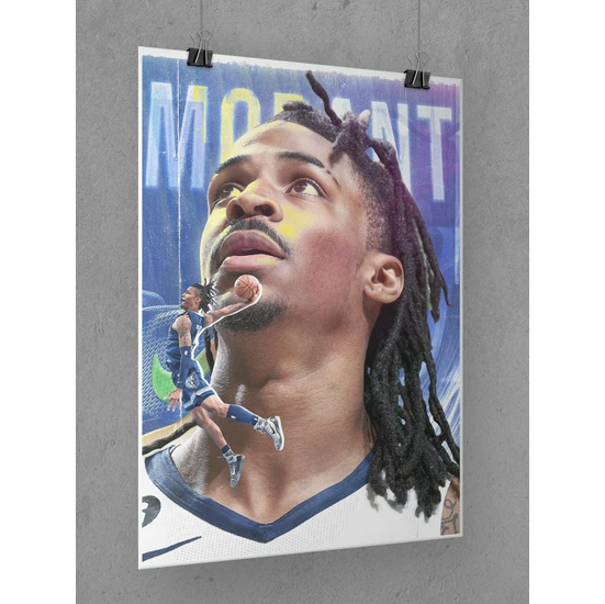 Saturndesign Ja Morant Poster 45X60CM Nba Basketbol Afiş - Kalın Poster Kağıdı Dijital Baskı
