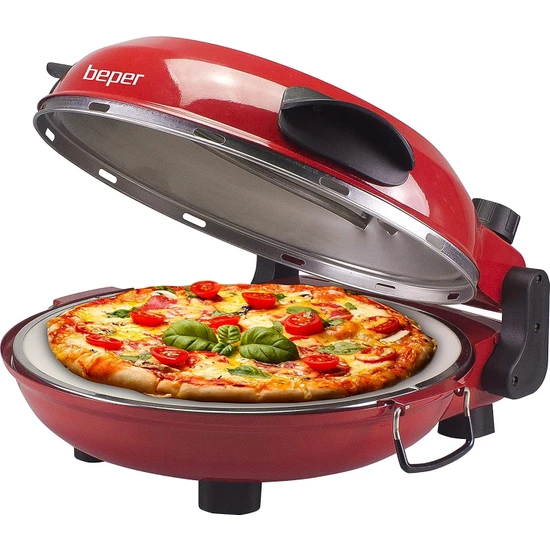 Beper P101CUD300 Çıkarılabilir Refrakter Plakalı Pizza Fırını - 5 Pişirme Seviyesi ve Zamanlayıcı ile Donatılmış Pizza Makinesi