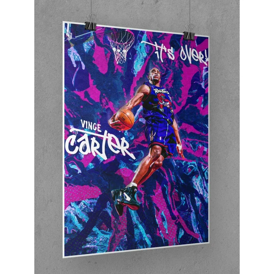 Saturndesign Vince Carter Poster 45X60CM Nba Basketbol Afiş - Kalın Poster Kağıdı Dijital Baskı