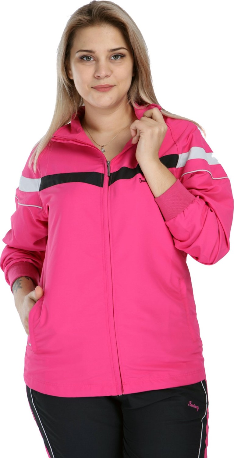 Fantasy Pembe Kadın Yarım Balıkçı Yaka Boydan Fermuarlı Büyük Beden Eşofman Takımı EDY958P görsel 3