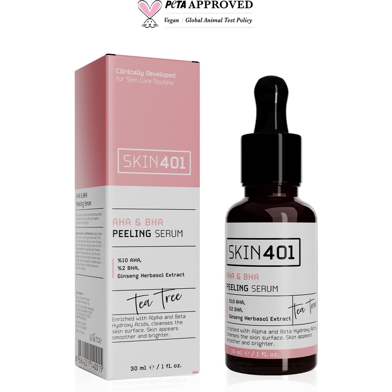 Skin401 Aha %10 Bha %2 Cilt Tonu Eşitleyici Yüz Peeling Serum 30ML (%25 Tanıtım )