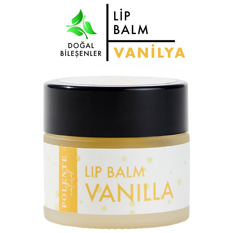 Polente Natural 10 ml Vanilyalı Lip Balm Nemlendirici Dudak Kremi Tüm Cilt Tipleri için
