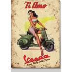 Bedeko Ahşap Tablo Vespa Motorsiklet