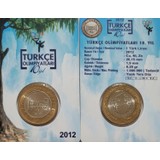 3Alp Koleksiyon 2012 Yılı 1 Türk Lirası Türkçe Olimpiyatları 10.yıl Hatıra Para Özel Kitinde "çil"