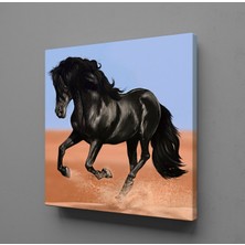 Technopa SİYAH AT KANVAS TABLO - 25x25cm