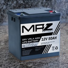 Maz Akü 12 Volt 50 Amper (Ah) Kuru AGM VRLA Akü (Yeni Üretim)