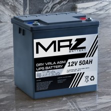 Maz Akü 12 Volt 50 Amper (Ah) Kuru AGM VRLA Akü (Yeni Üretim)