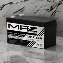 Maz Akü 12 Volt 7.5 Amper (Ah) Kuru AGM VRLA Akü (Yeni Üretim)
