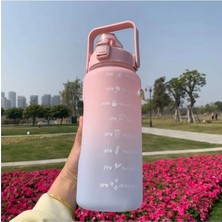 Tamu Motivasyonel 3lü Set Su Matarası Su Şişesi Suluk 2LT+900ML+600ML Tritan Spor Salonu Su Şişesi Suluk