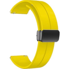 Samsung Galaxy Watch 42MM (20MM) Silikon Kordon Metal Toka Tasarım (Krd-84)