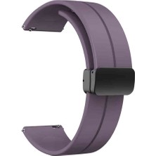 Huawei Gt2 42MM (20MM) Silikon Kordon Metal Toka Tasarım (Krd-84)