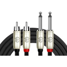 Kirlin 3mt 2x 1/4'' - 2x Rca Patch Kablo AP403PR3MBK