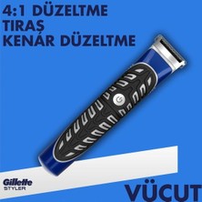 Gillette Fusion Styler 4'ü 1 Arada Hassas Vücut Tüyü ve Sakal Düzeltici Tıraş Makinesi ve Kenar Düzeltici