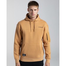 Kappa Authentic Hita Erkek Kahverengi Kapüşonlu Sweatshirt