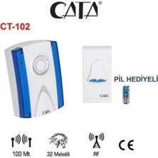 Cata CT-102 Kablosuz Kapı Zili Uzaktan Kumandalı 100 Mt Menzilli 32 Melodi Özellikli
