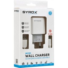 Syrox J47 Micro USB Girişli 2.6 Amper Hızlı Şarj Aleti