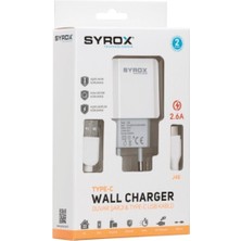 Syrox J48 Type C Girişli 2.6 A Hızlı Şarj Cihazı J48